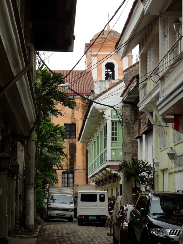 View towards the Church of San Agustin, the oldest standing church in Manila and the Philippines, and a UNESCO World Heritage Site. 