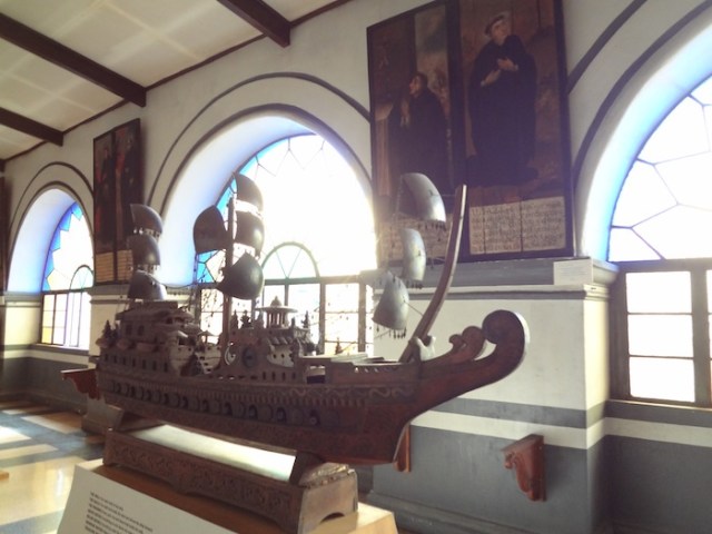 A miniature Spanish galleon. 