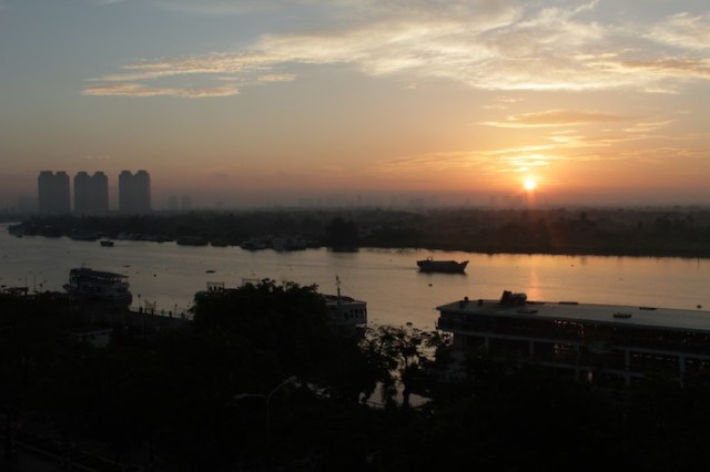 Dawn over the Saigon River.  