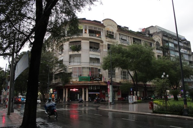 Another French colonial era apartment block.  The building to the right apparently features in the iconic photograph of the Fall of Saigon, with a helicopter at the top of the building, and hundreds of people clamouring to get on. 