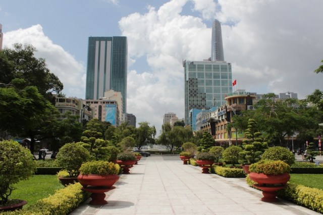 Ho Chi Minh’s spanking new skyline: the Bitexco Tower sits to the right. 