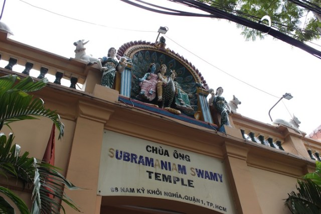 The Subramaniam Swamy Temple, one of three hindu temples in the city, built to cater to the religious needs of Tamils from Pondicherry (French India) and later on, chettiars.  