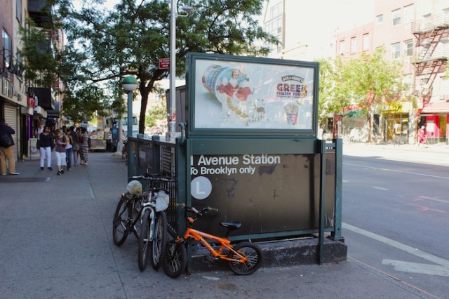 14 – The 1st Ave Subway Station, the Western-most station on 14th Street, contributes to the throng of commuters here.   