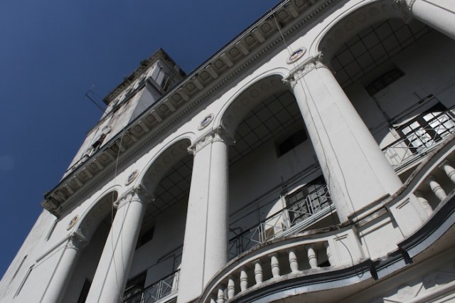 Romanesque balustrades of the Myanma Port Authority Building, Strand Road. 