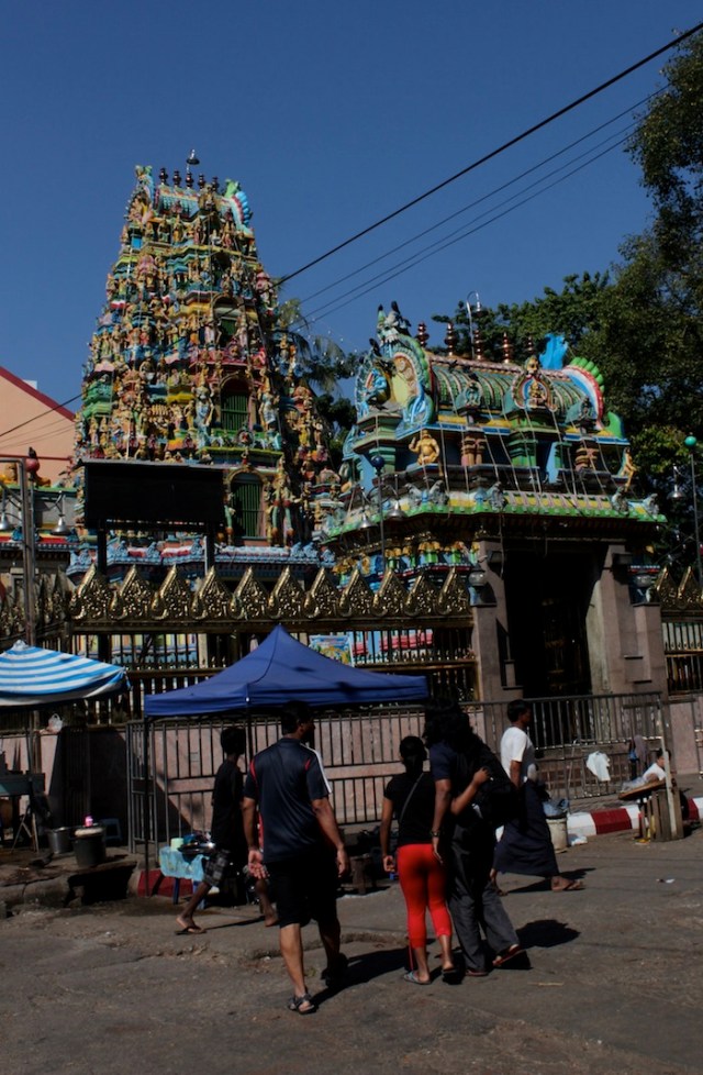 Local Indian family visiting the Shri Kalima Temple, Konzedan Road. 