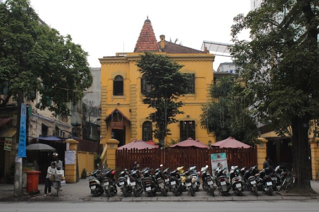 Colonial-era villa functioning as a bar. 