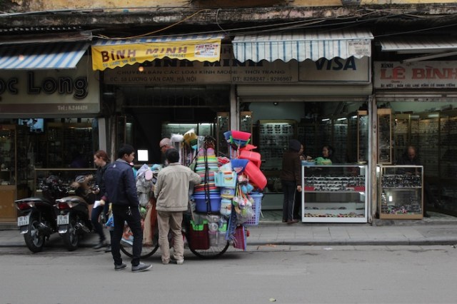 Peddling wares in the Old Town.