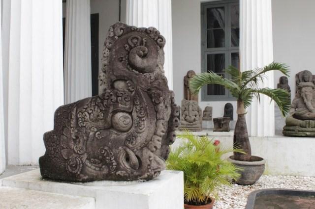 Monstrous makara in the museum’s courtyard, from Java’s Hindu era.  