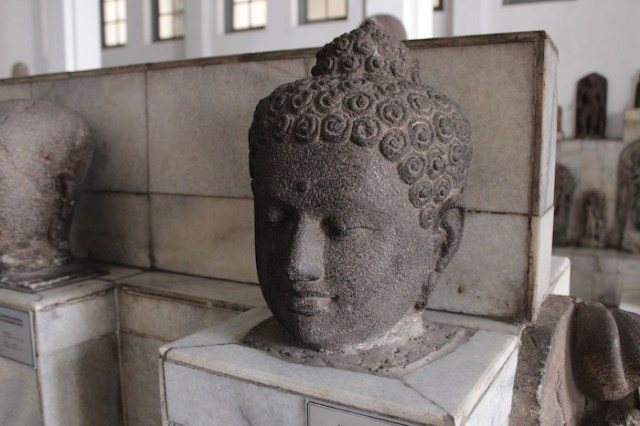 Severed Buddha’s head from Borobudur in the museum’s excellent collection of Javanese Hindu and Buddhist artefacts.  
