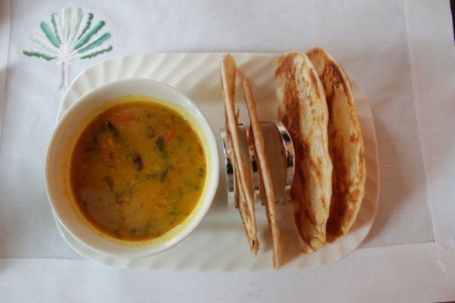 Dhal curry, or rather "Dull" curry.  Exquisitely presented but soul-less