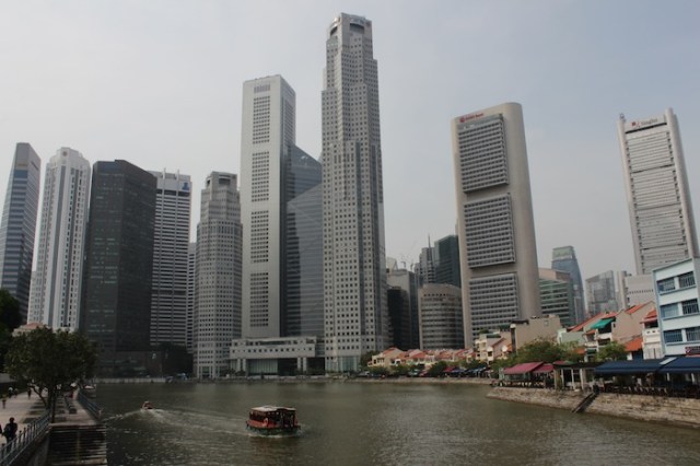 The Singapore Skyline, from the Singapore River