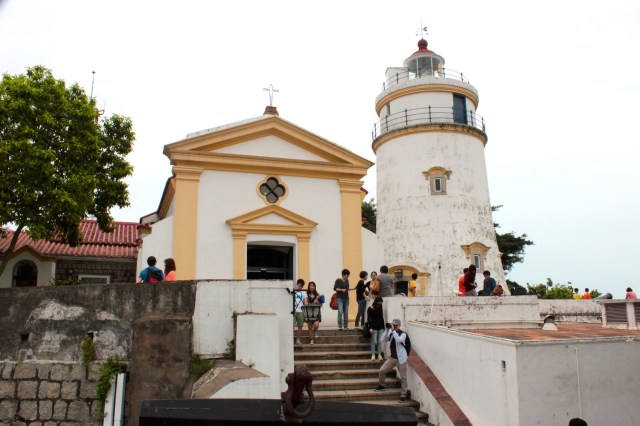 The Guia Lighthouse (1864) and the Chapel of Our Lady of Guia (1626).  The chapel contains murals painted in the 1600s.  