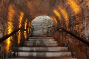 Passage through the hotel is by the tunnel up the ancient fort.