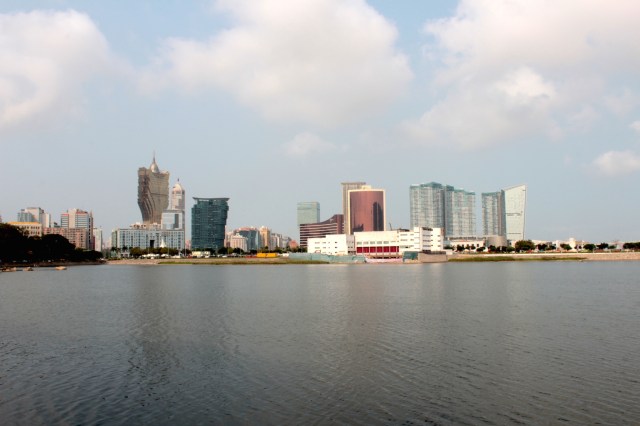Casino-land shimmers in the distance, with the Grand Lisboa to the left.