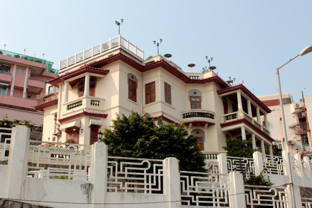 Example of an ornate residential villa with mixed Portuguese and Chinese architectural styles. 