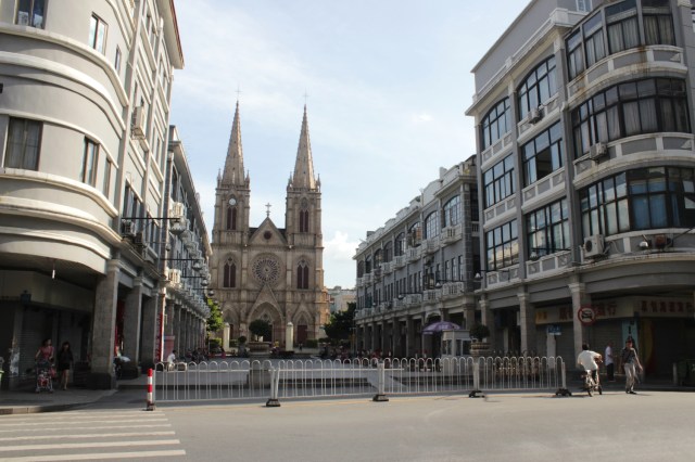 View of Sacred Heart Cathedral from the street.