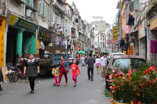 Shot of everyday people living their lives in the Old Town.