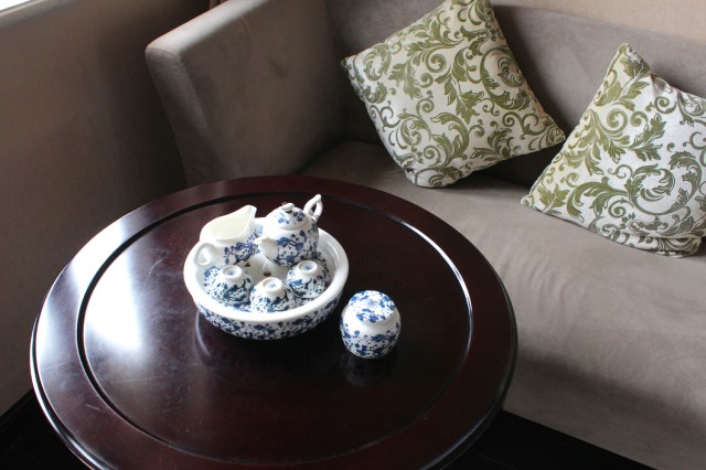 A moment of silence - the tea set in my room.