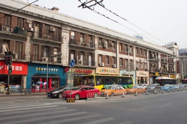 Shophouse architecture along Sun Yat Sen Road.