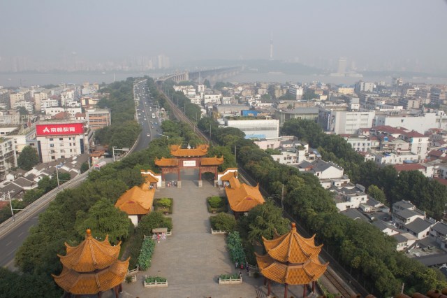 View of the Tower towards its entrance, and the Yangtze River.