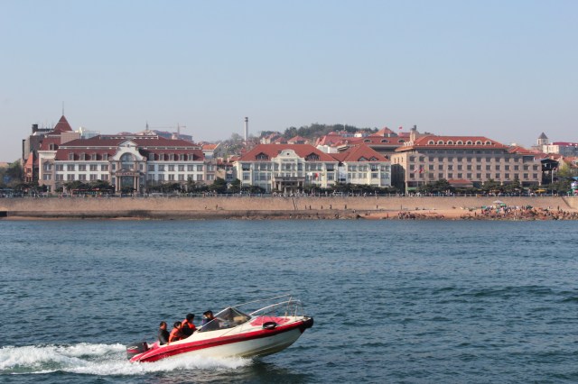 View of the former Hotel Prinz Heinrich - today's Zhanqiao Peace Hotel fro the sea.  