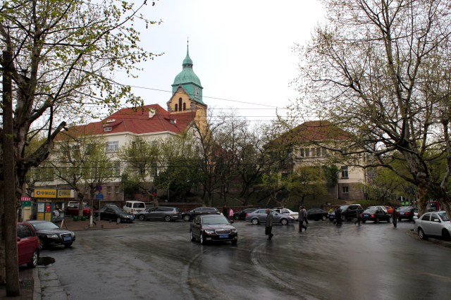 Channelling a wintry scene in Munich - the German Protestant Church, built in 1910 in a German Classical style.  