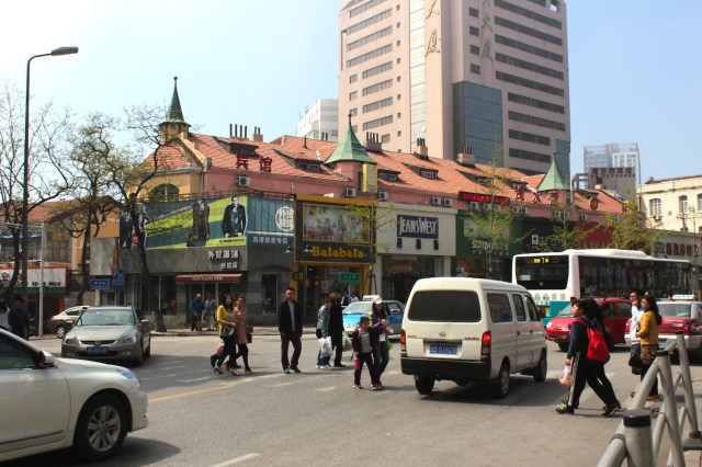 Commercial buildings near St Michael's.