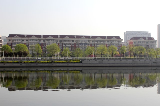 The Belgians didn't bother developing their concession at all. These are contemporary apartments.