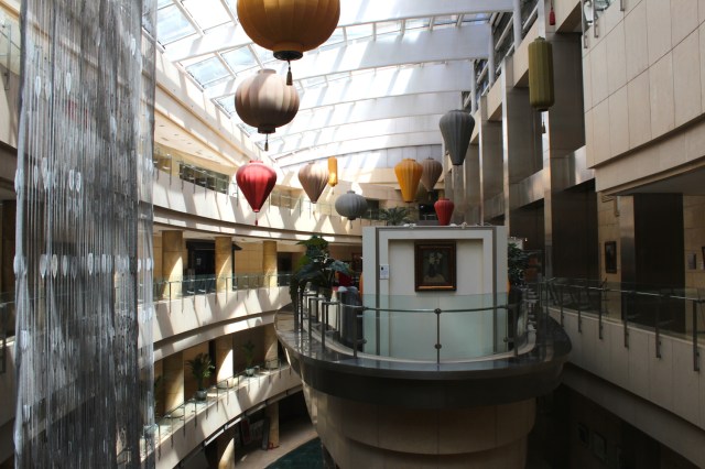 The Mall behind all three hotels, probably also run by the Raffles because it reminded me of Singapore.