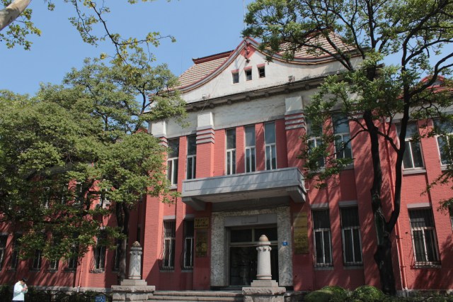 Municipal offices in the vicinity of People's Square.  This is built in an Imperial Meiji architectural style, fusing Western and Japanese elements.  
