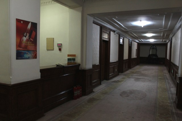 The shabby and dilapidated corridor leading to my room.  