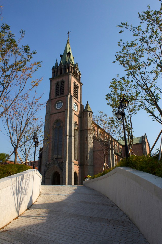 The Myeongdong Cathedral sits in the Myeongdong precinct.  But it dates from the Daehan Jeguk era, having been built in 1898.  