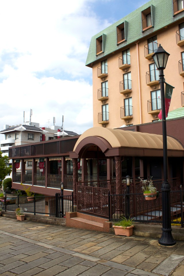 Exterior view of Pave, the hotel's French restaurant. 