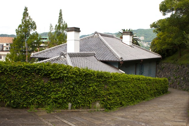 View over the rooftops of historic residences on Hollander Slope.