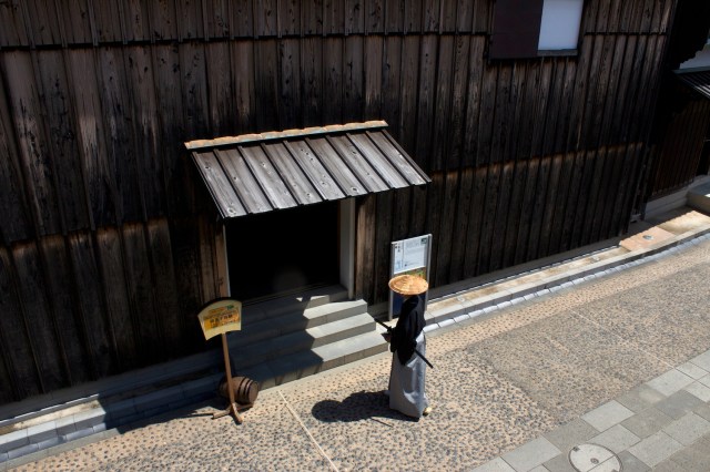Reconstruction of Dejima, complete with latter-day Samurai. 