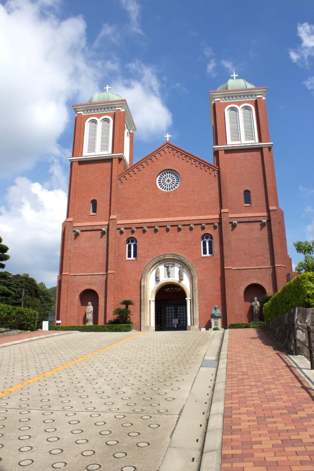 Close-up of the imposing Urakami Cathedral