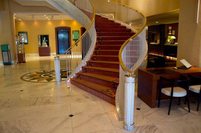 Lobby of the Crowne Plaza Gloverhill. 