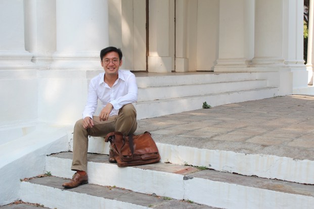 Here I am smiling away... This picture was published in a recent Business Times Singapore feature on my book and I. [Its the first and last photo I shall every upload of myself on this blo.]