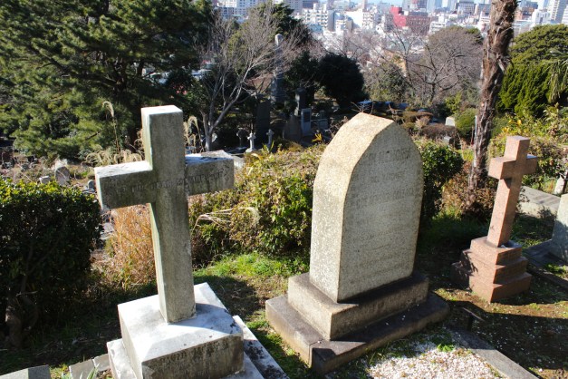 Close-in on some of the graves in the Foreign Cemetery.