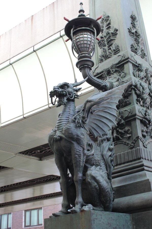 The Nihonbashi ("Japan Bridge") itself was built in 1911. Note the iconic kirins 麒麟 on its lamps. Unfortunately, the bridge sits under a expressway today.  